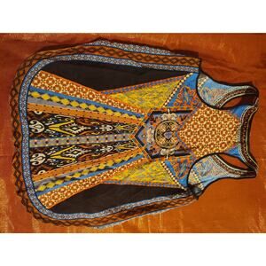 Flying Tomato Tank Top Womens M Multicolor Boho Printed Racerback Tunic Summer